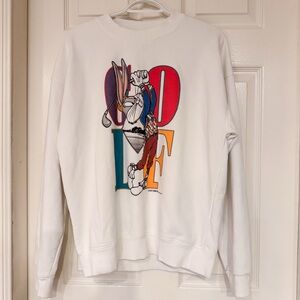 Warner Bros Retro Bugs Bunny GOLF Graphic Sweatshirt Relaxed S/M Skater Gamer